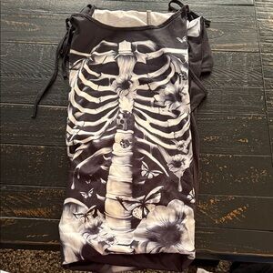 Skeleton Print Maxi Dress